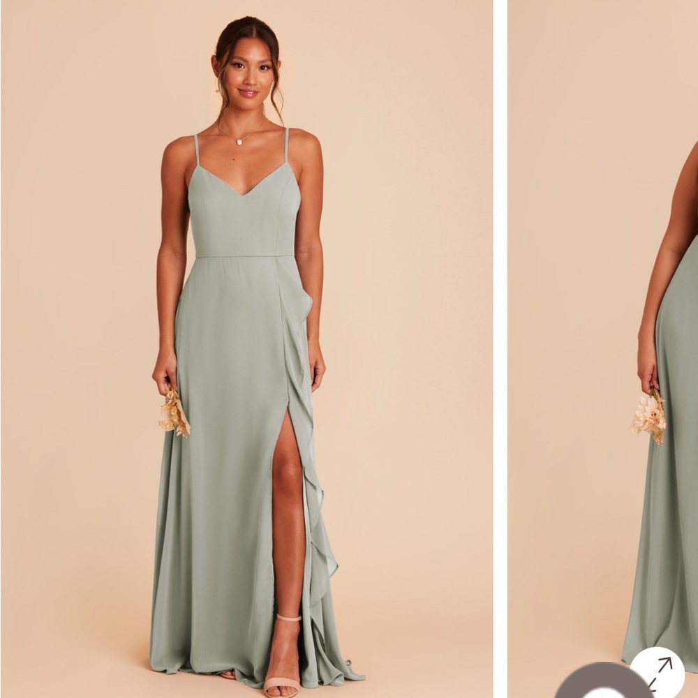 Birdy Grey Sage Green Bridesmaid Dress Theresa Chiffon